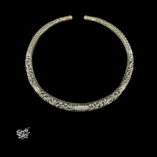 Silver Statement Floral Hasli