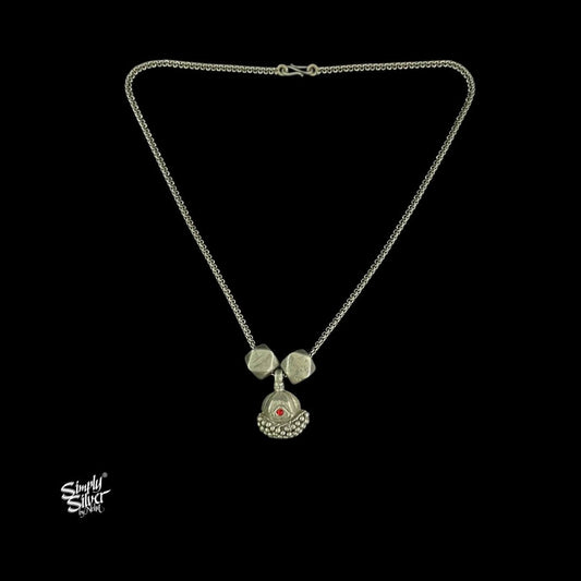 Red Stone Borla Neckalce with Chain-1