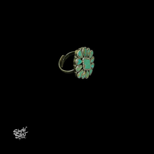 Turquoise Flower Ring - MH5850