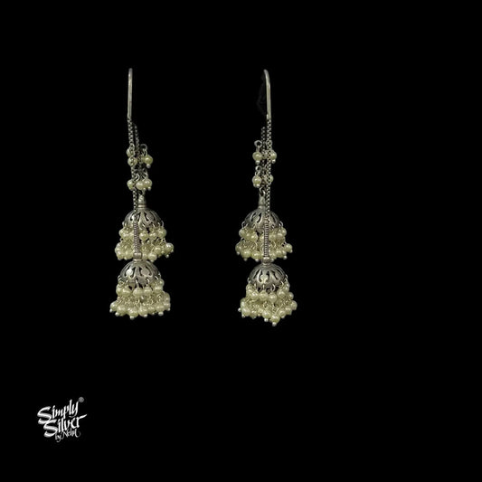 Silver-Designer-Double-Pearls-Jhumka-MH6011-1