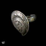 Silver Goddess Embossed Finger Ring - MH0416