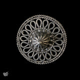 Silver Round Jaali Finger Ring - MH0431