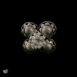 Silver Flower Ring with Pearls - MH1417