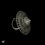 Silver Flower Jaali Ring - MH1587