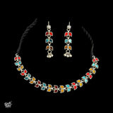 Traditional Rajasthani Multi Color Glass Set of Choker & Earrings - MH2020