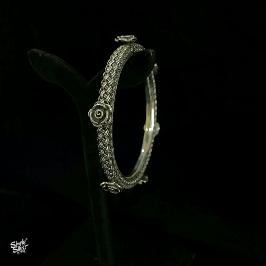 Silver Kada with Flowers - MH2111