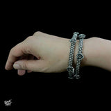 Silver Kada with Flowers - MH2111