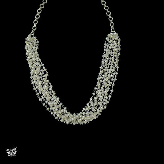 Elegant Pearl Strings Statement Necklace - MH2264