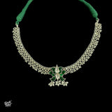 Statement Kundan & Pearl Choker with Silver Chain - MH2296