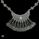 Statement Silver Chaand Necklace - MH2297