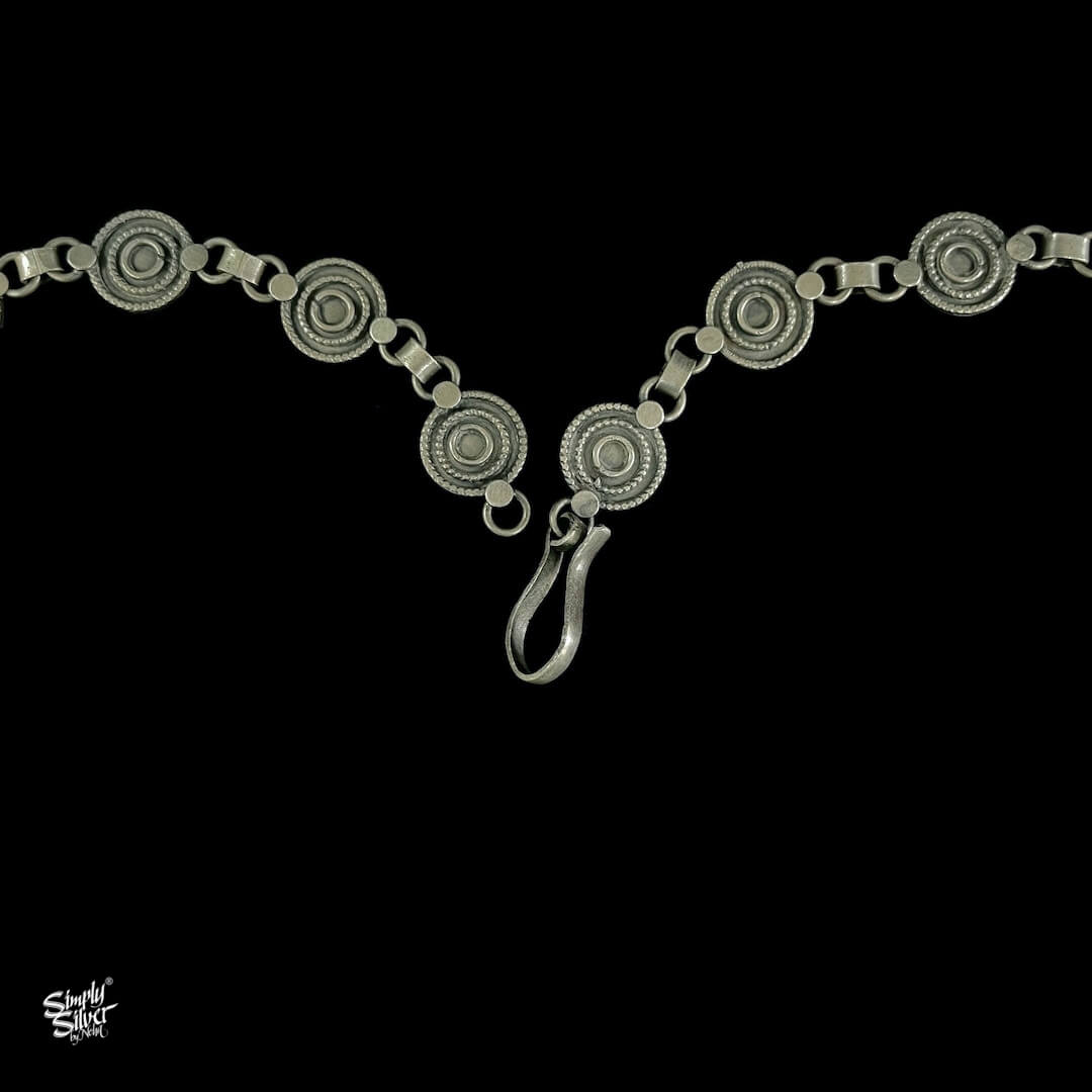 Statement Silver Chaand Necklace - MH2297
