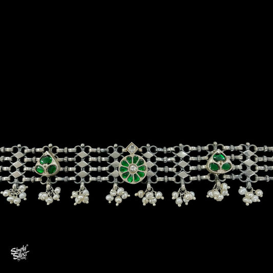Statement Jaali & Pearls with Kundan work Choker - MH2330