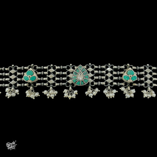 Statement Jaali & Pearls with Kundan work Choker - MH2332