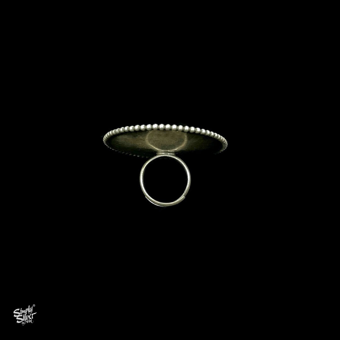Statement Big Silver Flower Ring - MH2334