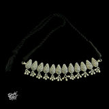 Silver Choker with Black Thread - MH2383