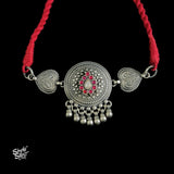 Silver Choker with Kundan work & Red Thread - MH2413