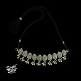 Silver Flower Choker & Earrings Set - MH2688