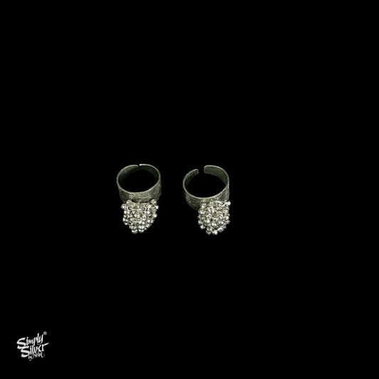 Statement Silver Toe Rings with Ghungroos - MH2750