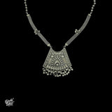Statement Silver Flower Pendant with Silver Chain - MH2795