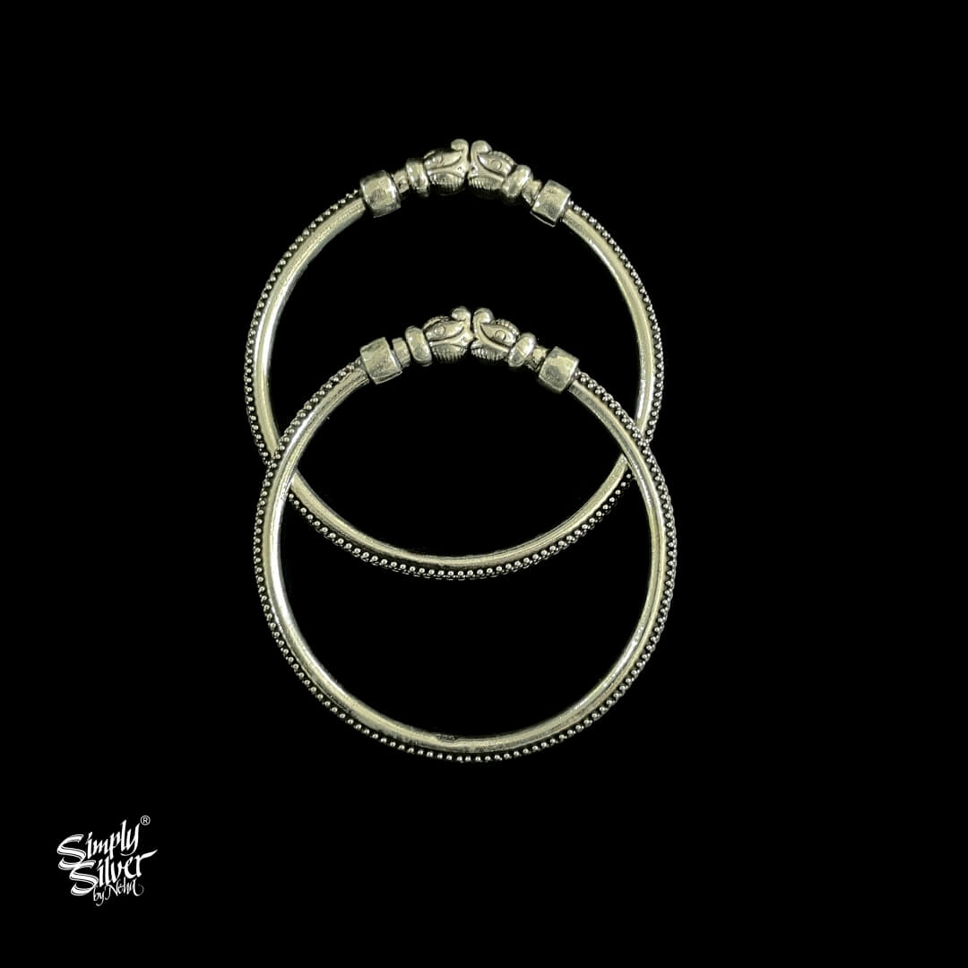 Elephant Silver Kada Pair - MH2935