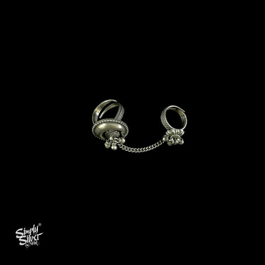 Silver Chand Double Ring - MH2942