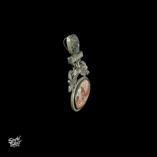 Crazy Lace Stone Studded Pendant with Kundan Work - MH3061