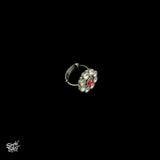 Kundan Work Silver Ring - MH3122