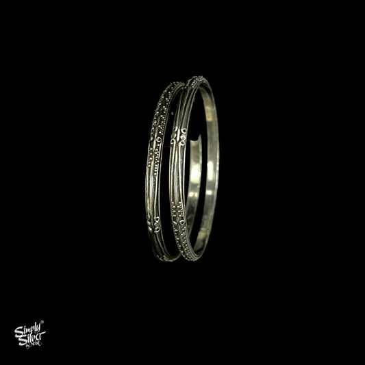 Designer Silver Bangle Pair - MH3145