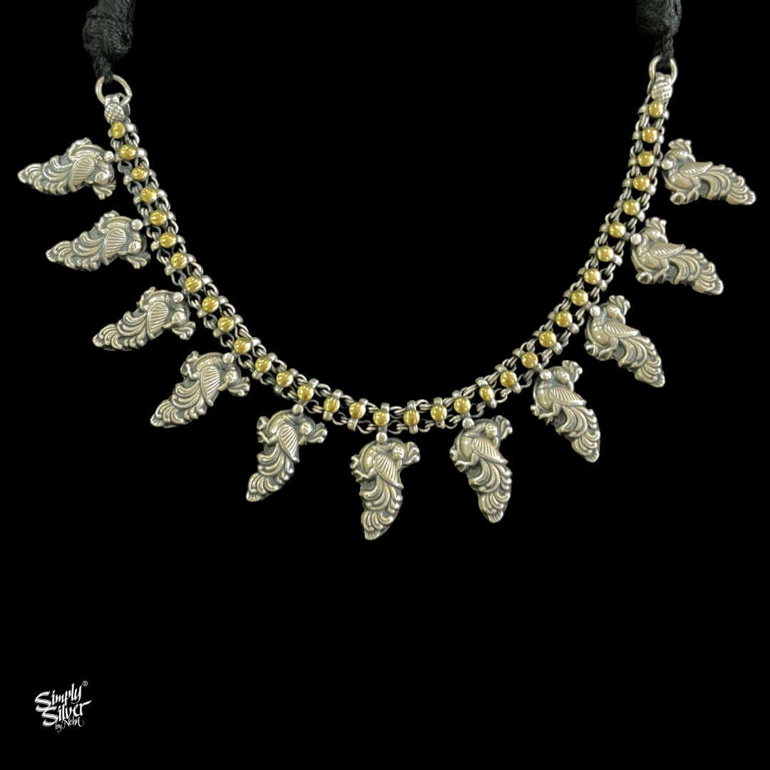 Statement Silver Peacocks with Dual Tone Gold - MH3367
