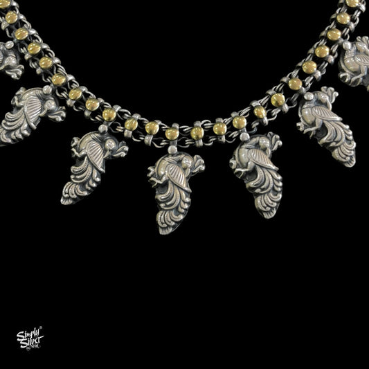 Statement Silver Peacocks with Dual Tone Gold - MH3367