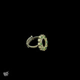 Silver Multi Color Glass Flower Ring - MH3409