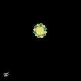 Silver Multi Color Glass Flower Ring - MH3409