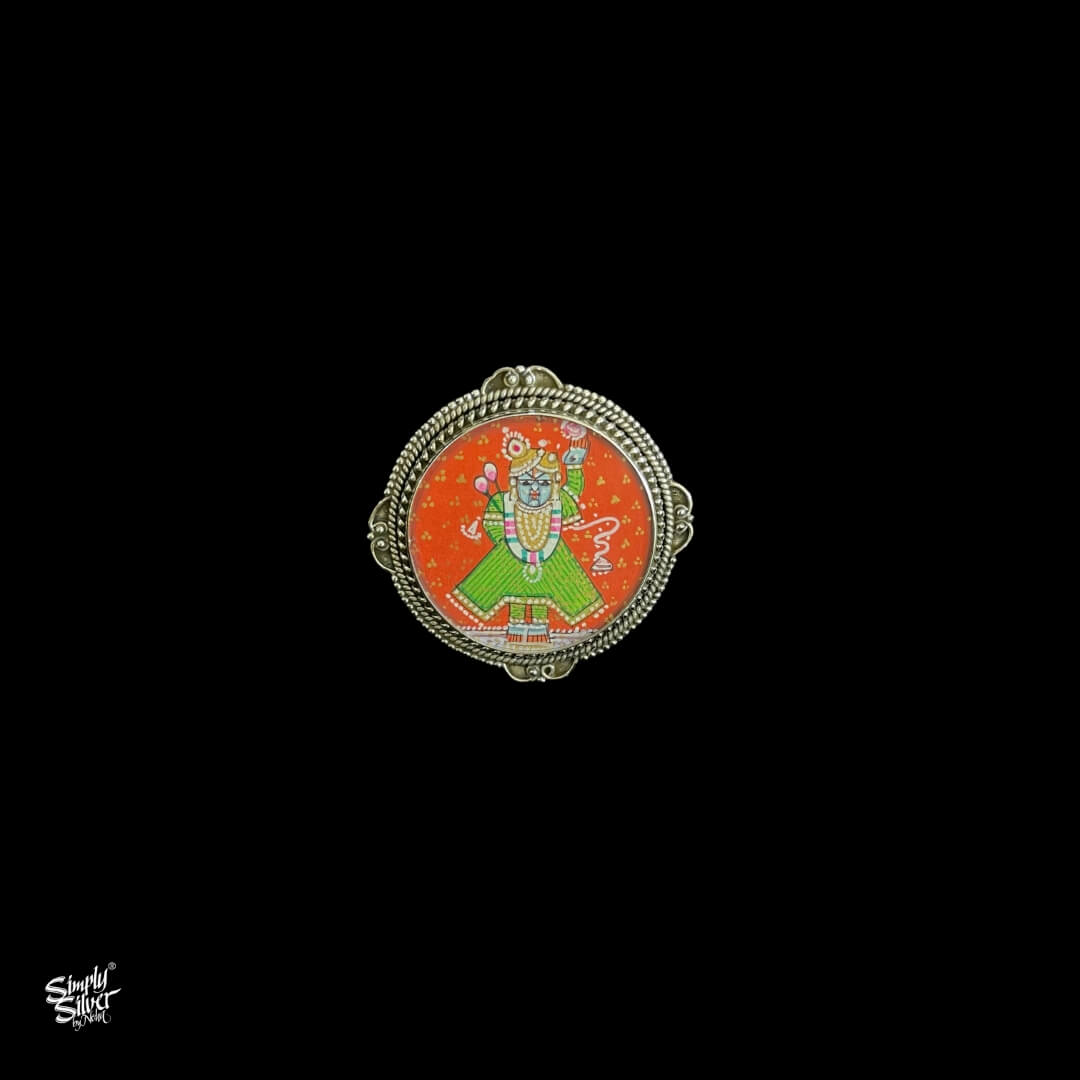 Handpainted God Silver Ring - MH3411