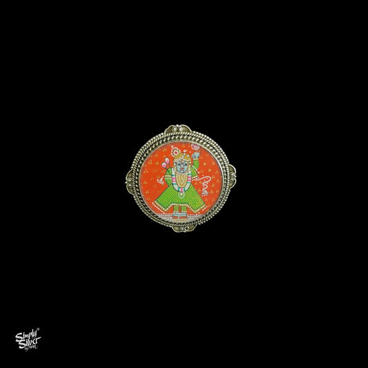 Handpainted God Silver Ring - MH3411
