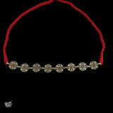 Silver Jaali Choker with Red Stones  - MH3498