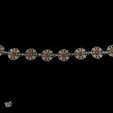 Silver Jaali Choker with Red Stones  - MH3498