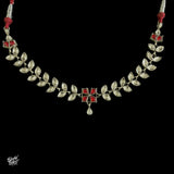 Red & White Kundan Setting Choker - MH3507