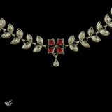 Red & White Kundan Setting Choker - MH3507