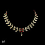 Red & White Kundan Setting Choker - MH3507