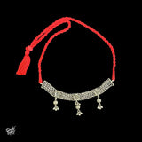 Statement Silver Rose & Chains Choker - MH3745