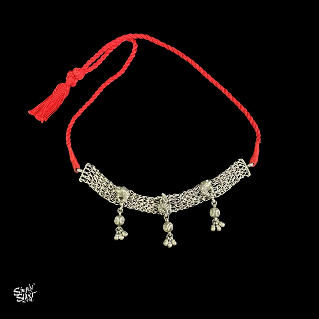 Statement Silver Krishan Jee  Choker - MH3746
