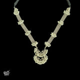 Statement Tribal Silver Chain Necklace with Peacocks, Chaands & Pearls - MH3792