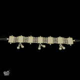 Traditional Rajasthani Mirror Glass Silver Choker - MH3848