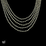 Statement Silver Chatai Necklace with Five Ball Chain - MH4053