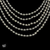 Statement Silver Chatai Necklace with Five Ball Chain - MH4053