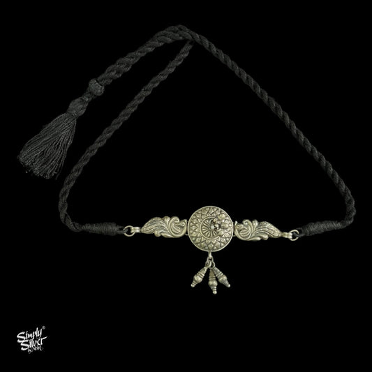 Statement Silver Peacock Choker With Ghungroos - MH4096