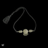 Silver Flower Choker With Ghungroos - MH4305