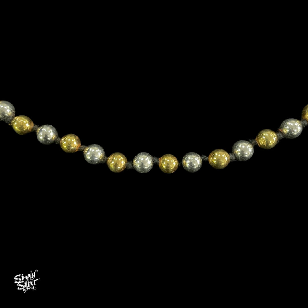 Silver Statement Dual Tone Lac Beads Neckpiece - MH4371