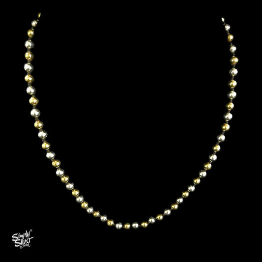 Silver Statement Dual Tone Lac Beads Neckpiece - MH4371