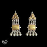 Silver Dual Tone Gold Plated Hooks with Ghungroos - MH4529